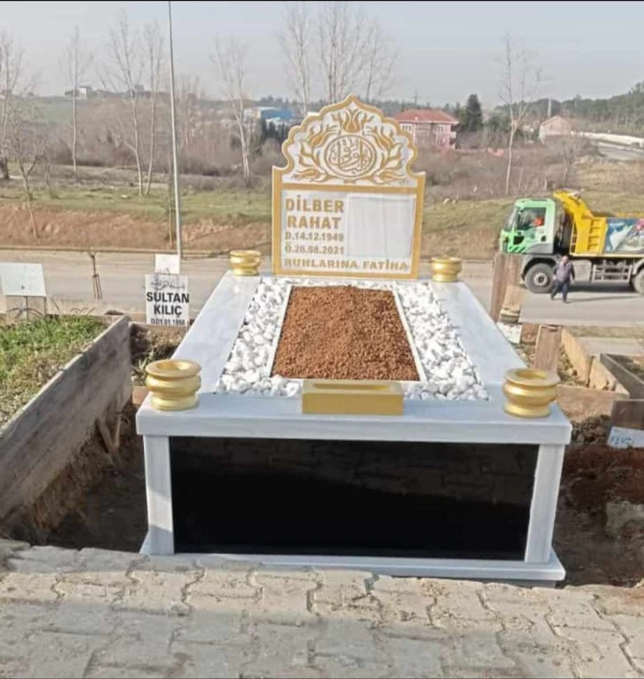 Çift renk granit mezar modeli